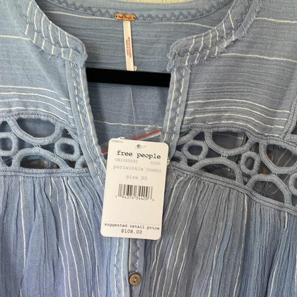 Free People Size XS blue top - Picture 3 of 4